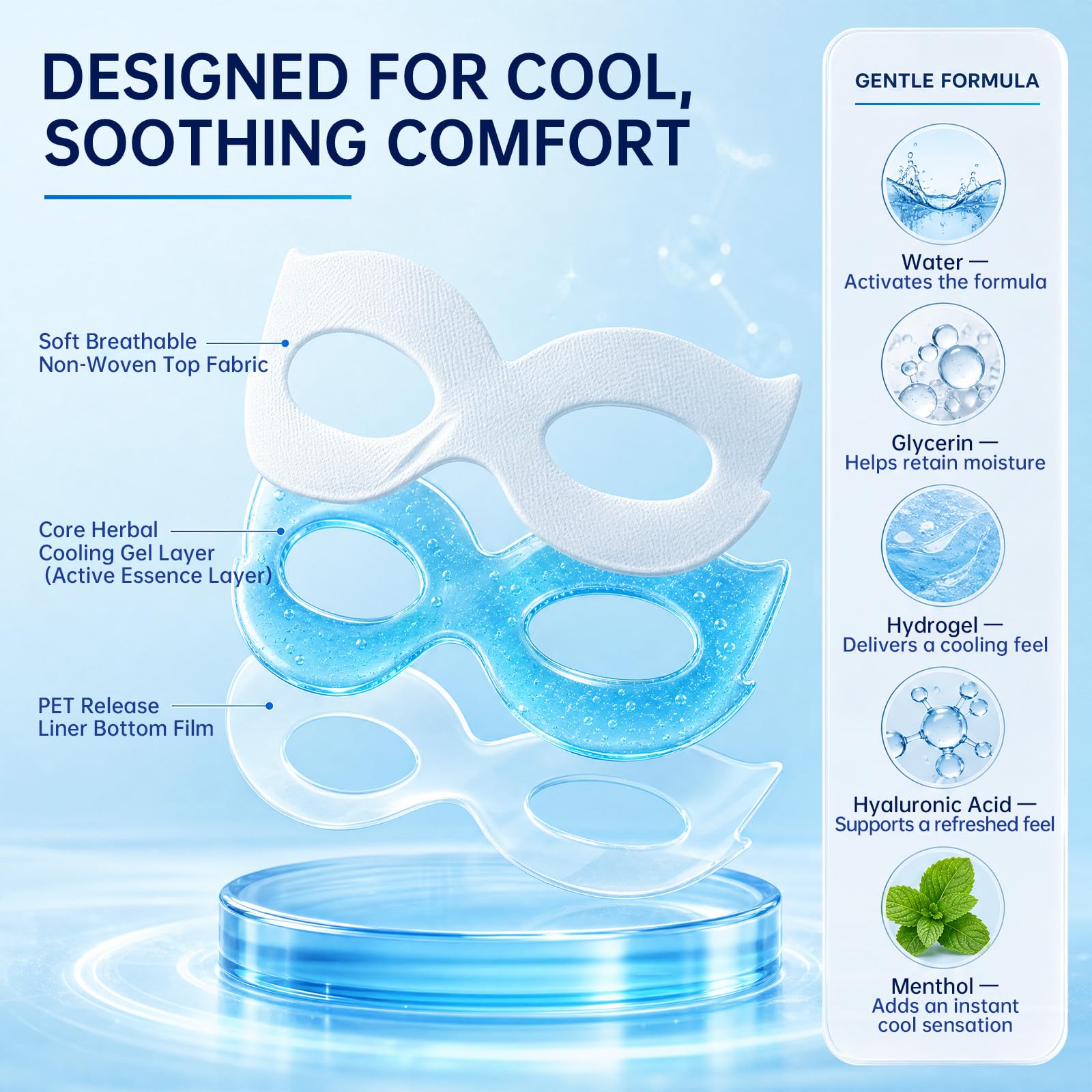 Self Cooling Mask for Sleeping, Cold Eye Mask (15 Masks) — Amazon image 4