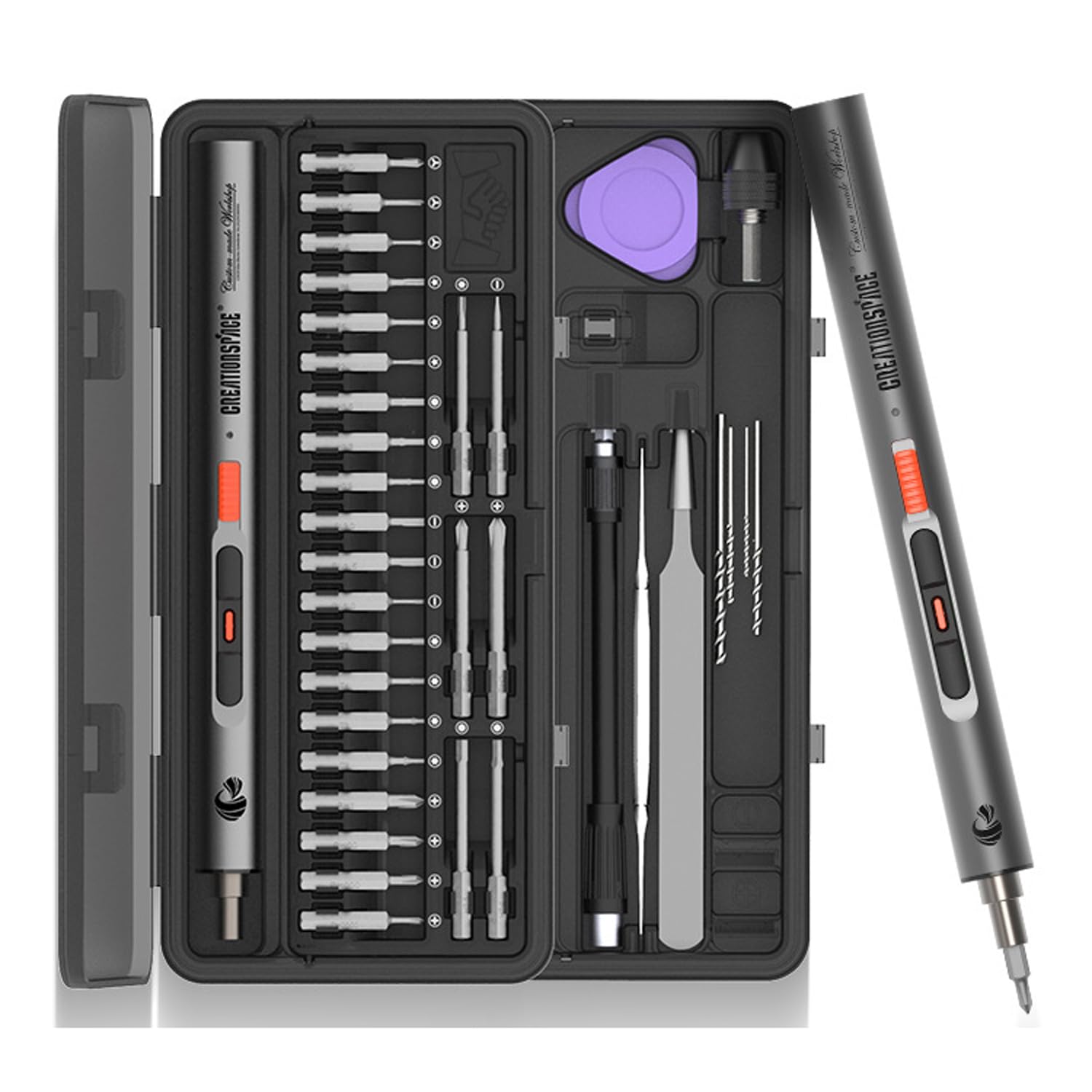Electric Screwdrivers with LED Light High Torque Screwdriver with Electric Drill USB Type-C Charging Screwdriver Built-in Battery Adjustable