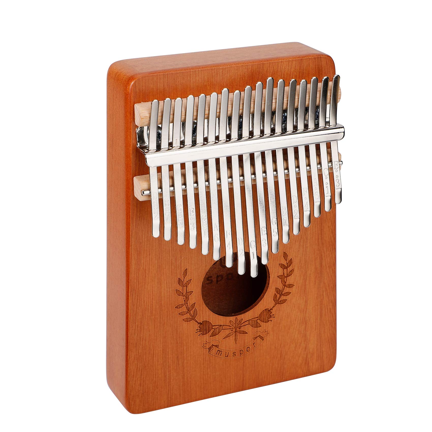 Alnicov Piano à pouce Kalimba 17 touches avec instruction d'étude et marteau de réglage, Piano portable en acajou Mbira, cadeau pour enfants débutants adultes professionnels