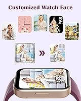Vista 12 de RUIMEN Relojes inteligentes para mujeres y hombres (responder/hacer llamadas) compatibles con teléfonos iPhone/Android, pantalla HD de 1.85 Blanco