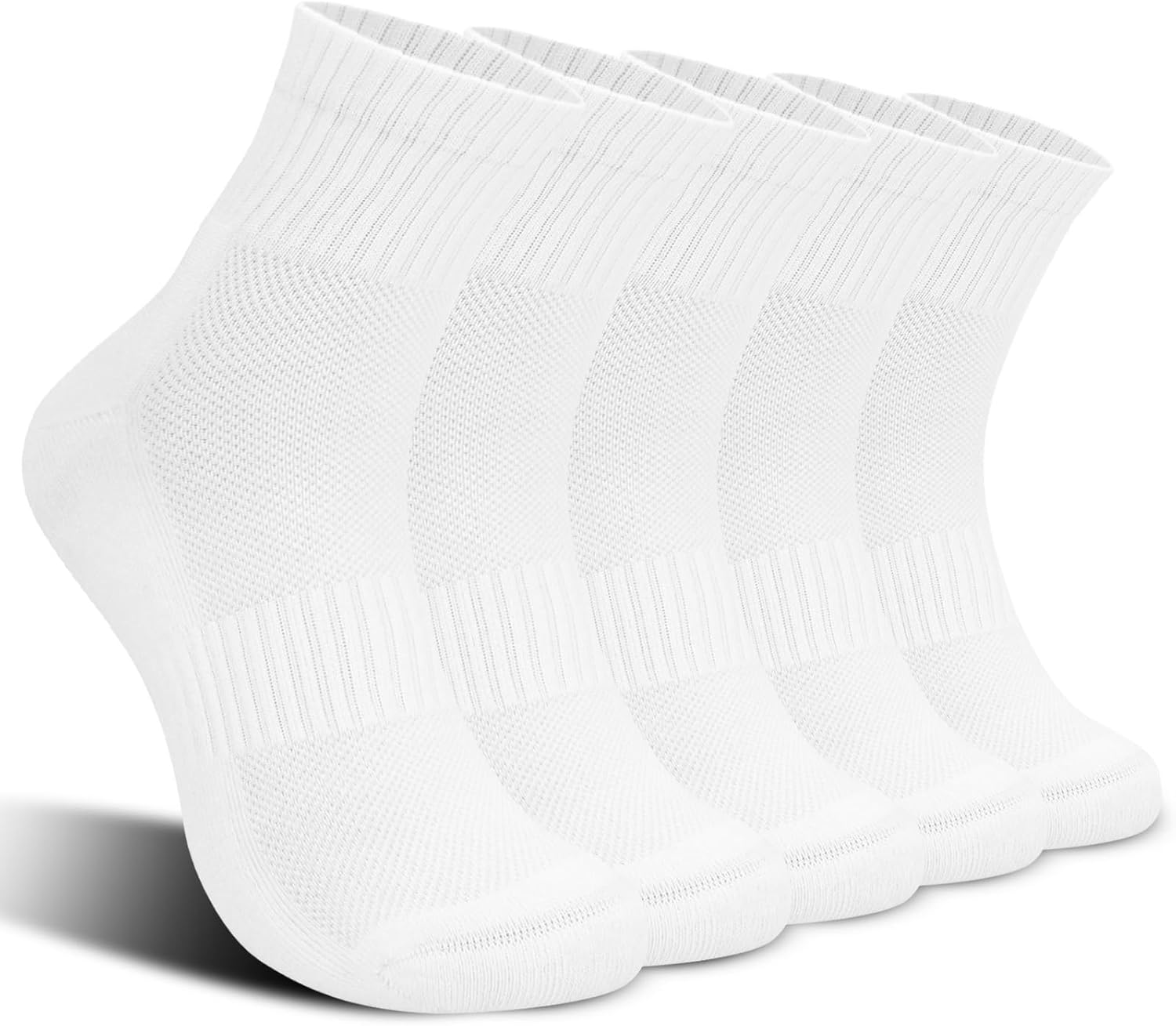 Kodal Copper Ankle Running Socks for Men Women Cushion Cotton Quarter Socks Odor Control for Smelly Sweaty Feet 5 Pairs