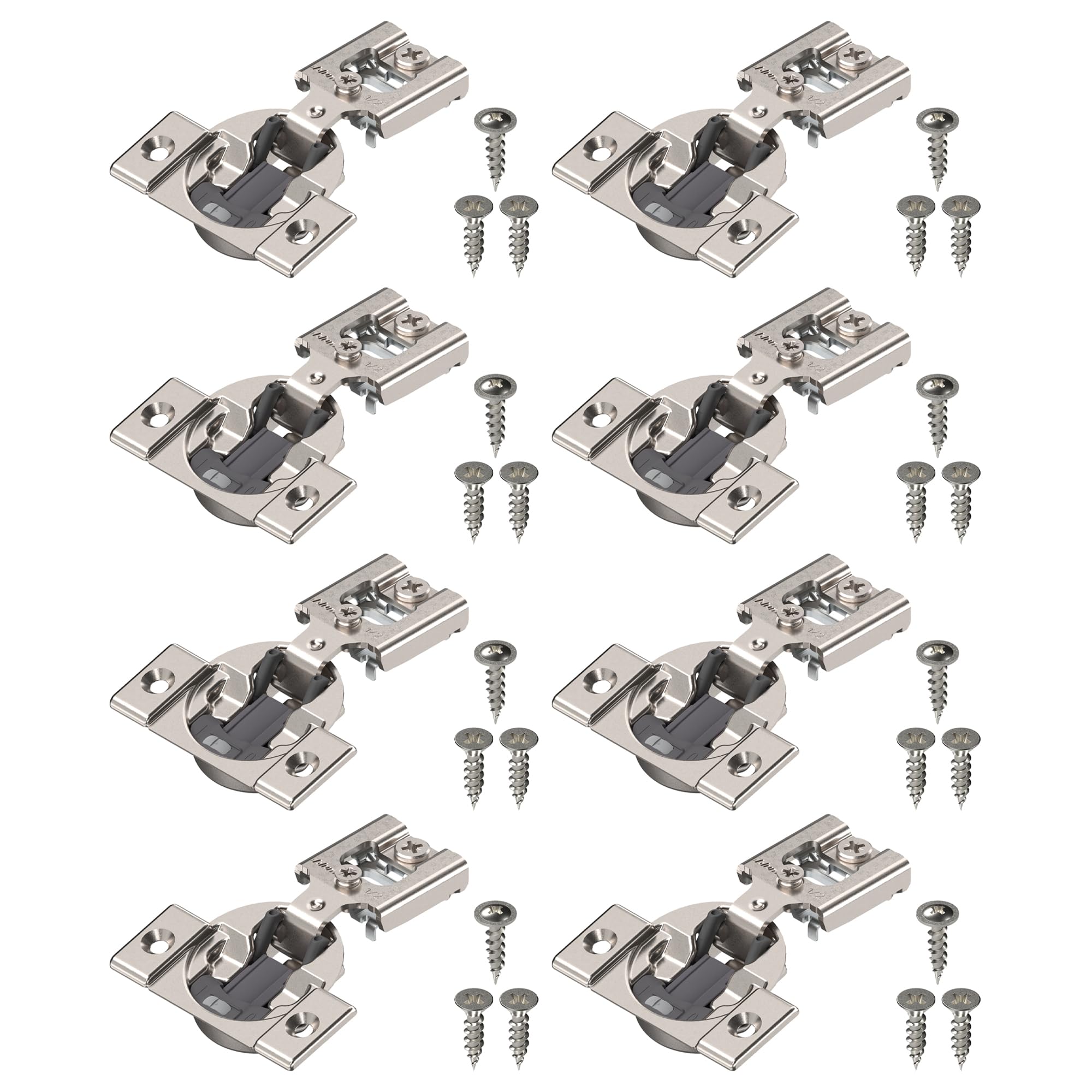 Blum 38N355BE08x8S Compact Soft-Close 1/2'' Overlay Blumotion Hinge, Nickel Finish (Pack of 8) โ image 1