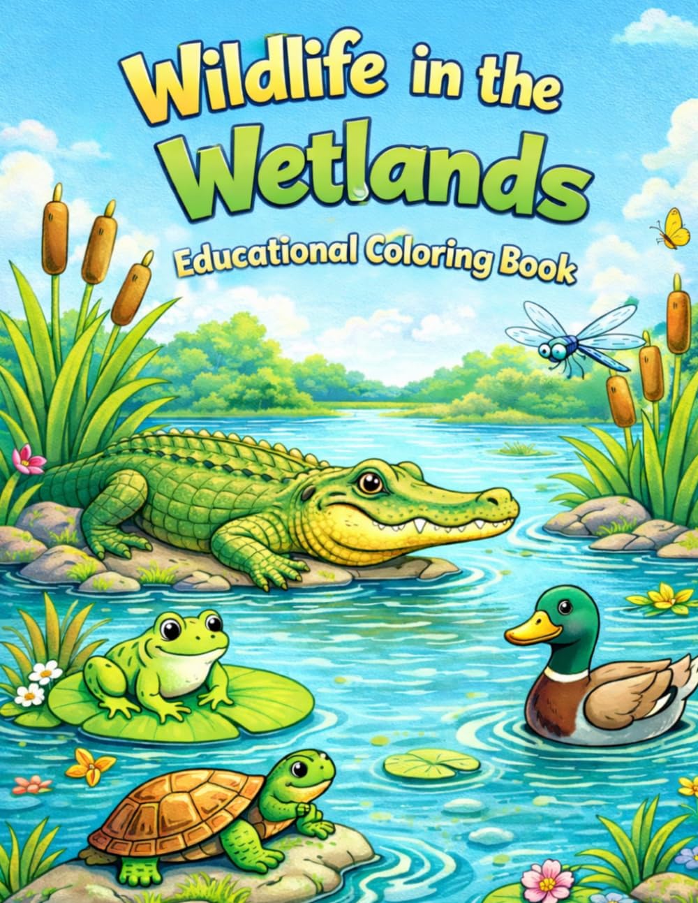 Wildlife in the Wetlands-Educational Coloring Book: The Wetlands Animals Coloring Pages With Fascinating Facts- Learn About Amazing Wildlife While Coloring- For Kids Ages 6-12