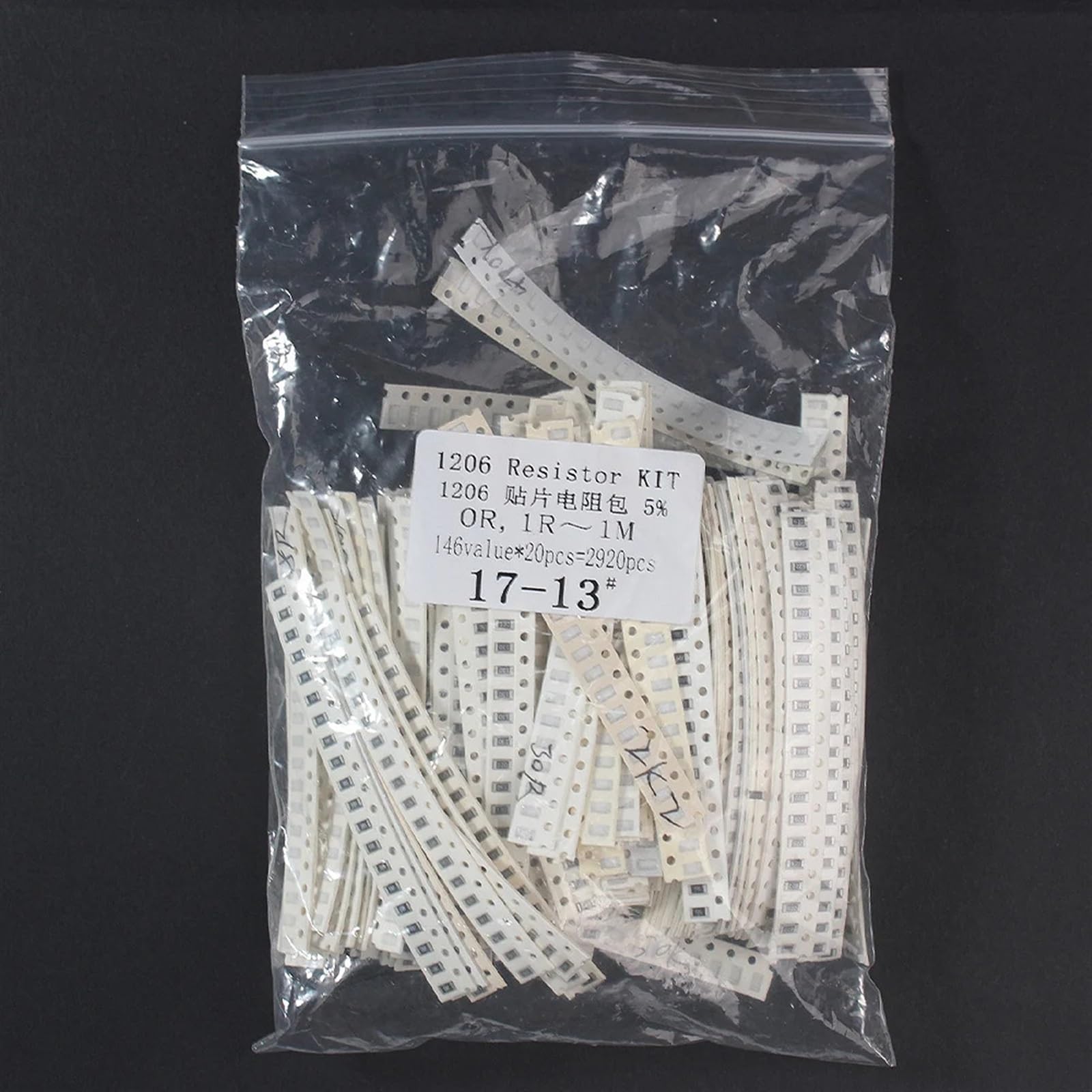 146 valores * 20 piezas = 2920 piezas 0805 1206 Kit surtido de resistencias en Chip 0R 1R ~ 1M ohm Kit de muestra, paquete surtido de resistencias SMD 5%(0805 Kit)