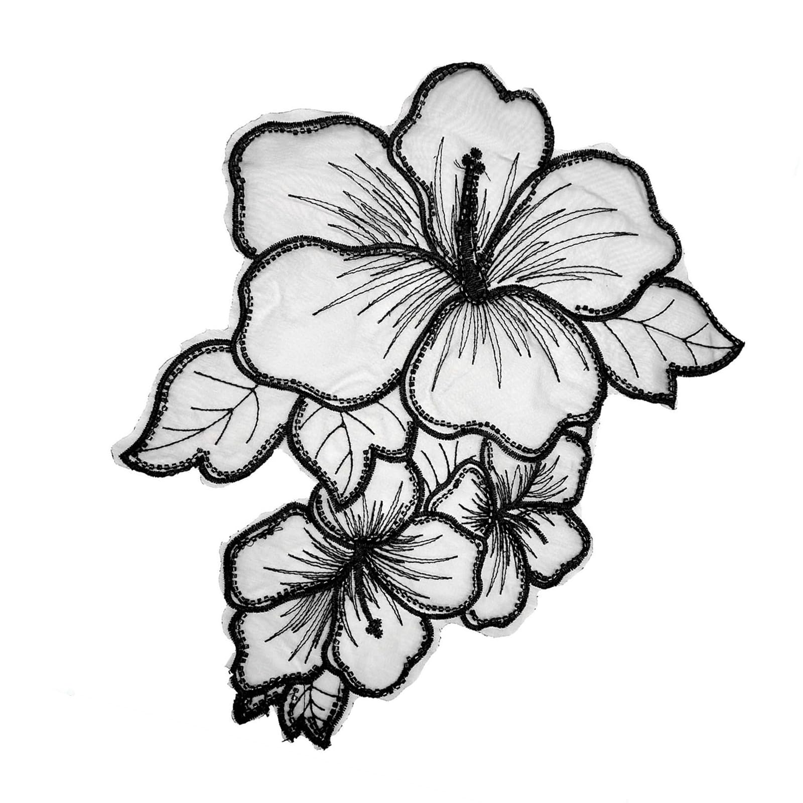 Kleiderapplikationen, Gestickte Blumen-Stoffflicken, übergroße Stoffapplikationen Aufnähen