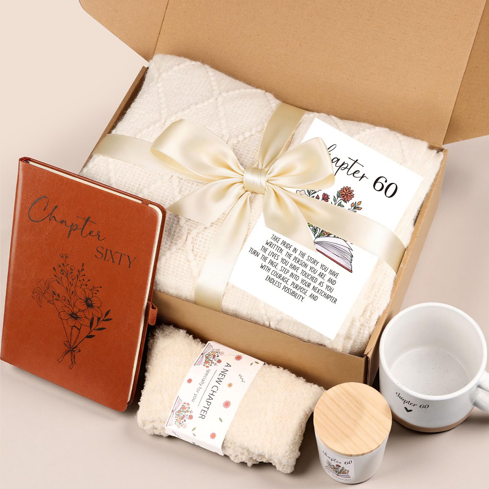 60th Birthday Gifts for Women, Unique Chapter 60 Year Old Birthday Gifts for Women Happy 60th Bday Gift Basket for Her Turning 60 Year Old Gift Box Ideas for Woman Wife Mom Grandma Sister Friend | Chapter 60