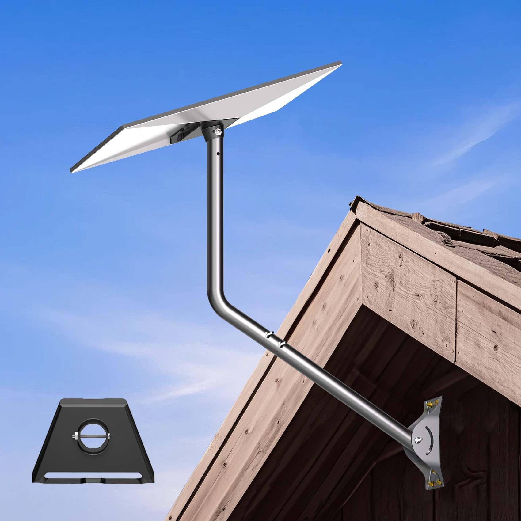 Gen 3 Mount for Starlink, Adjustable Wall /Roof Mounting Kit Compatible with Starlink Standard 4/4X/V3【Include Aluminum Pipe Adapter】 (Extended Mount)