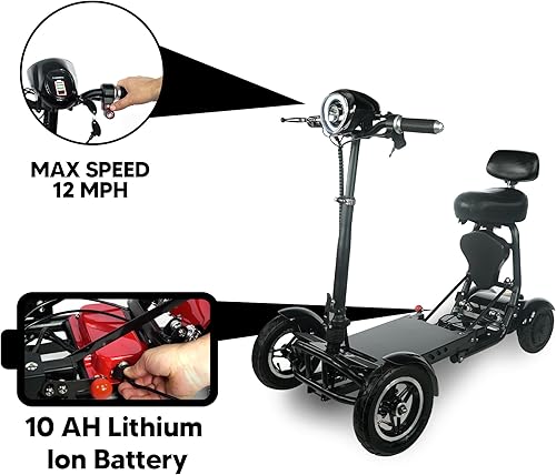 Miniatura 53 de MS-3000 Scooter eléctrico para adultos, scooters plegables para personas mayores, scooter de movilidad de 4 ruedas con silla, scooter eléctrico