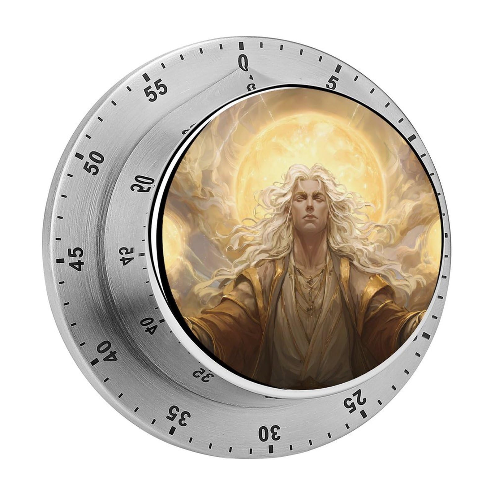 Helios God of Light and Sun Mechanical Timer with Alarm for Kitchen Cooking Productivity Stainless Steel Timers