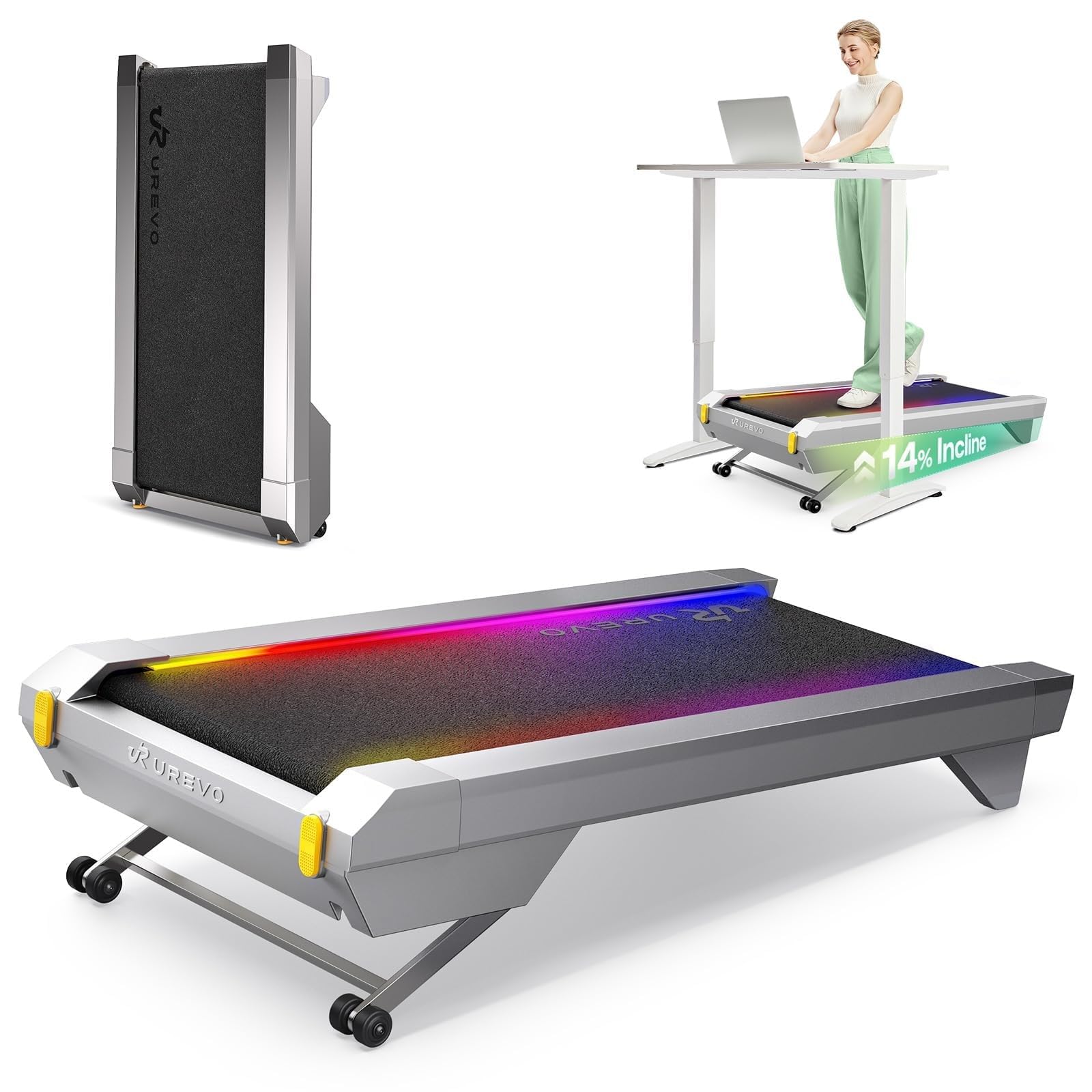 Urevo CyberPad Smart Treadmill, Under Desk Treadmill for Office