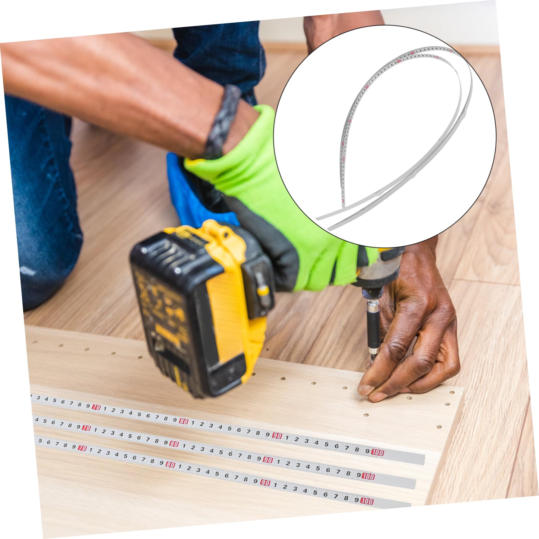 UKCOCO 15pièces Règle Adhésive Métallique Ruban De Mesure Auto-collant Pour Atelier Bureau Mur Outil Pratique Pour Mesure Précise