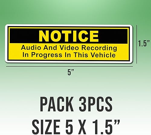 Miniatura 9 de 3 calcomanías negras para grabación de audio y video, para automóvil, camión, vinilo resistente al agua, tamaño 5 x 1.5 pulgadas
