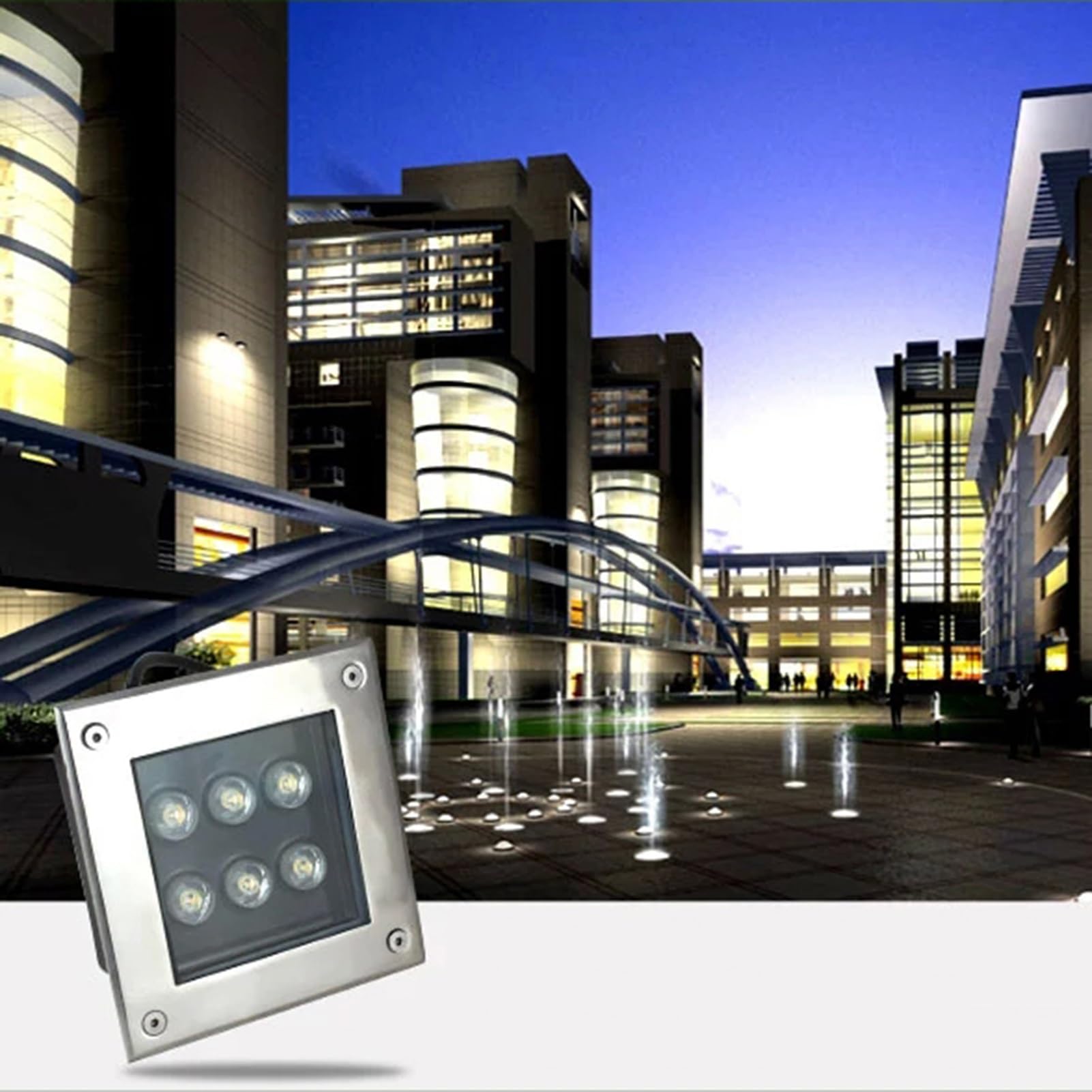 Oświetlenie krajobrazu LED - lampy podłogowe LED, kwadratowa lampa pochowana, podwodne światło wpuszczane, materiał ze stali nierdzewnej, wodoodporny reflektor podłogowy IP67 do oświetlenia ogrodu