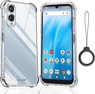 Arrows We2 ケース F-52E FCG02 A402FC カバー [フィンガーストラップ付き] アローズ we2 ケース [ストラップホール付き] 透明 シリコン TPUバンパー (耐衝撃 角保護強化 米軍MIL規格 防指紋 レンズ保護)スマホケースarrows we2 DK (クリア)