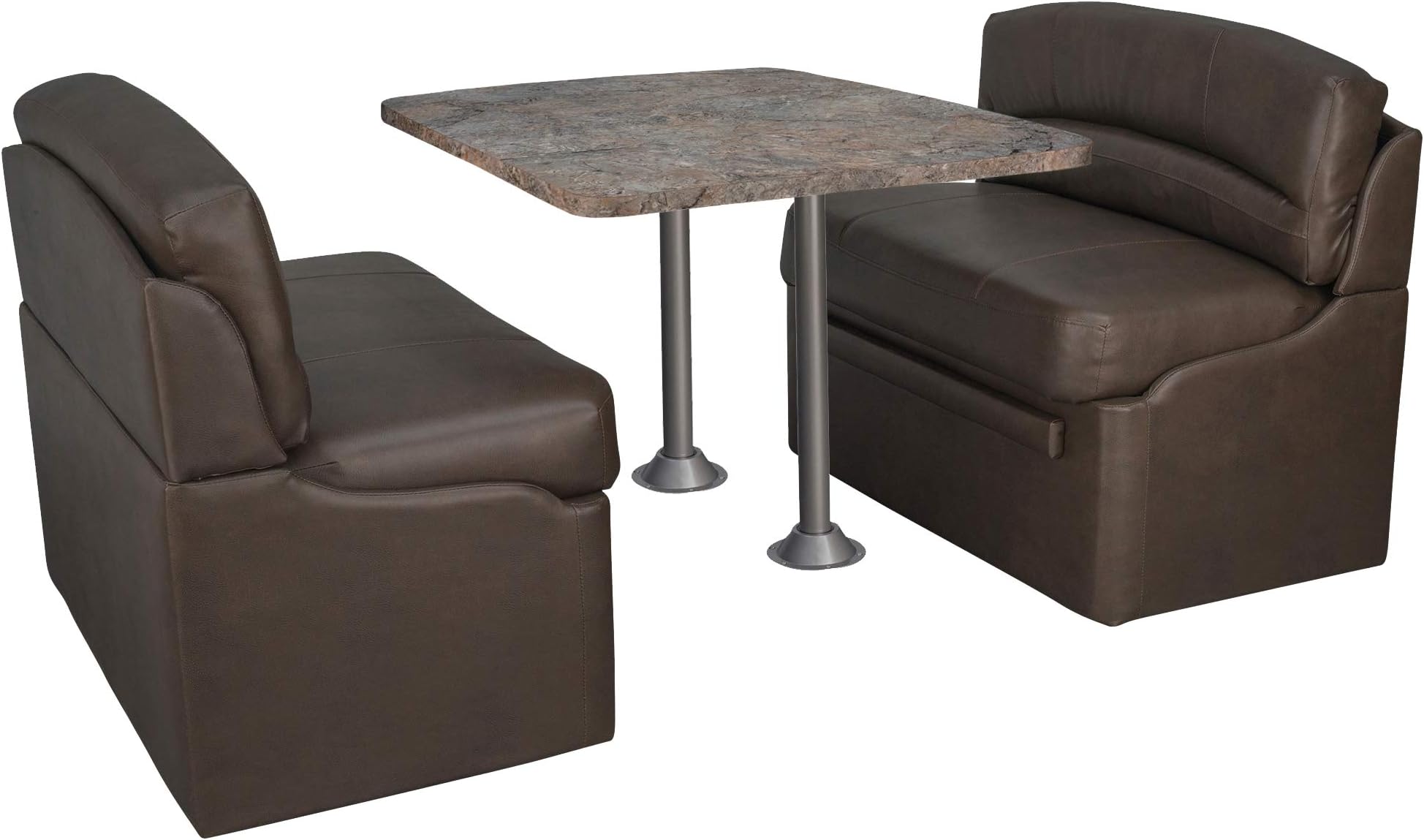 RecPro 36" RV Dinette Booth Set with Table and 2 Surface Mount Legs | Two Dinette Booths (Chestnut, Luna Imperial)