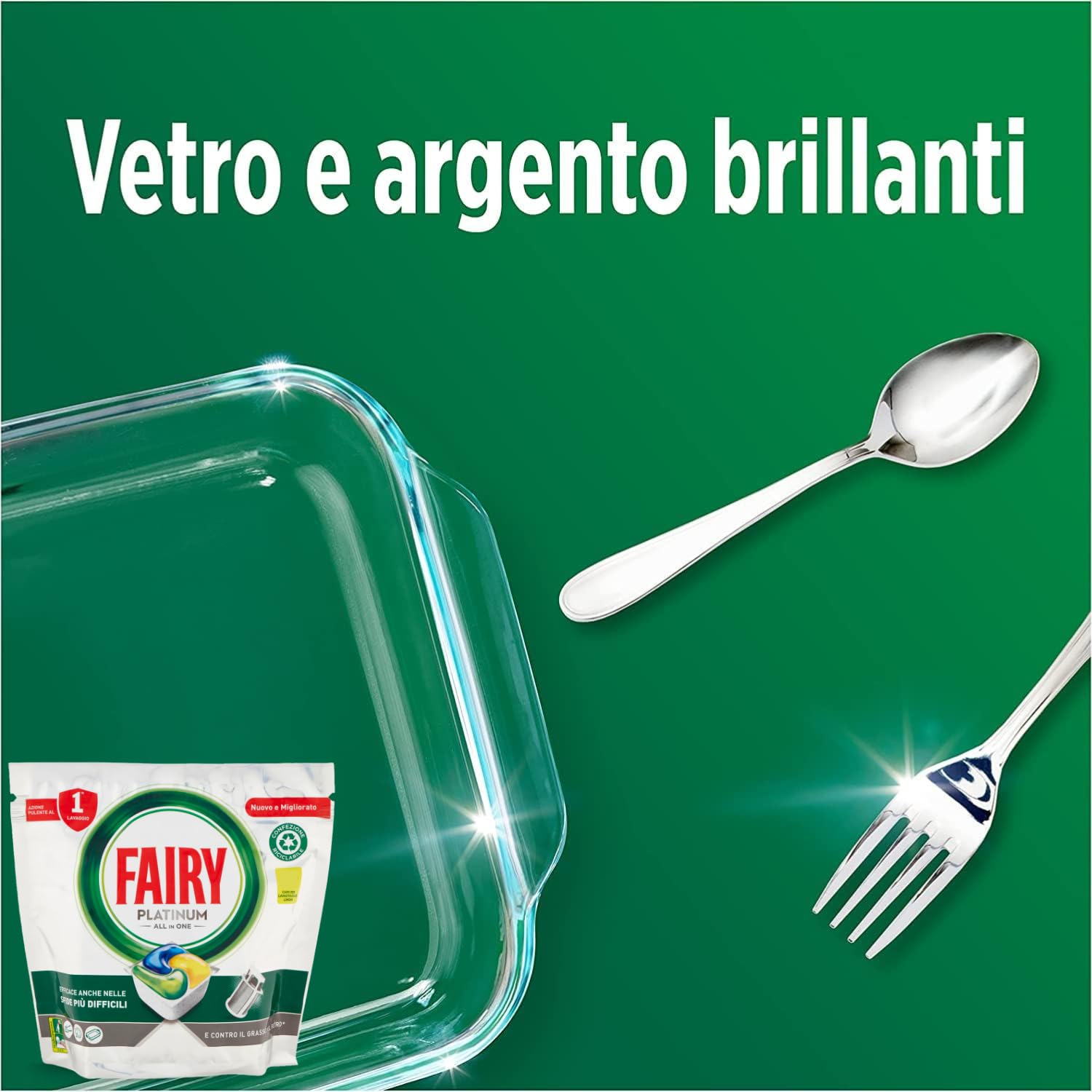 Fairy detersivo lavastoviglie in pastiglie profumo limone – 25 caps kit con Spugna Brandizzata SPESA & RISPARMIO Inclusa – Variazioni 4/8/12 Pezzi (4)