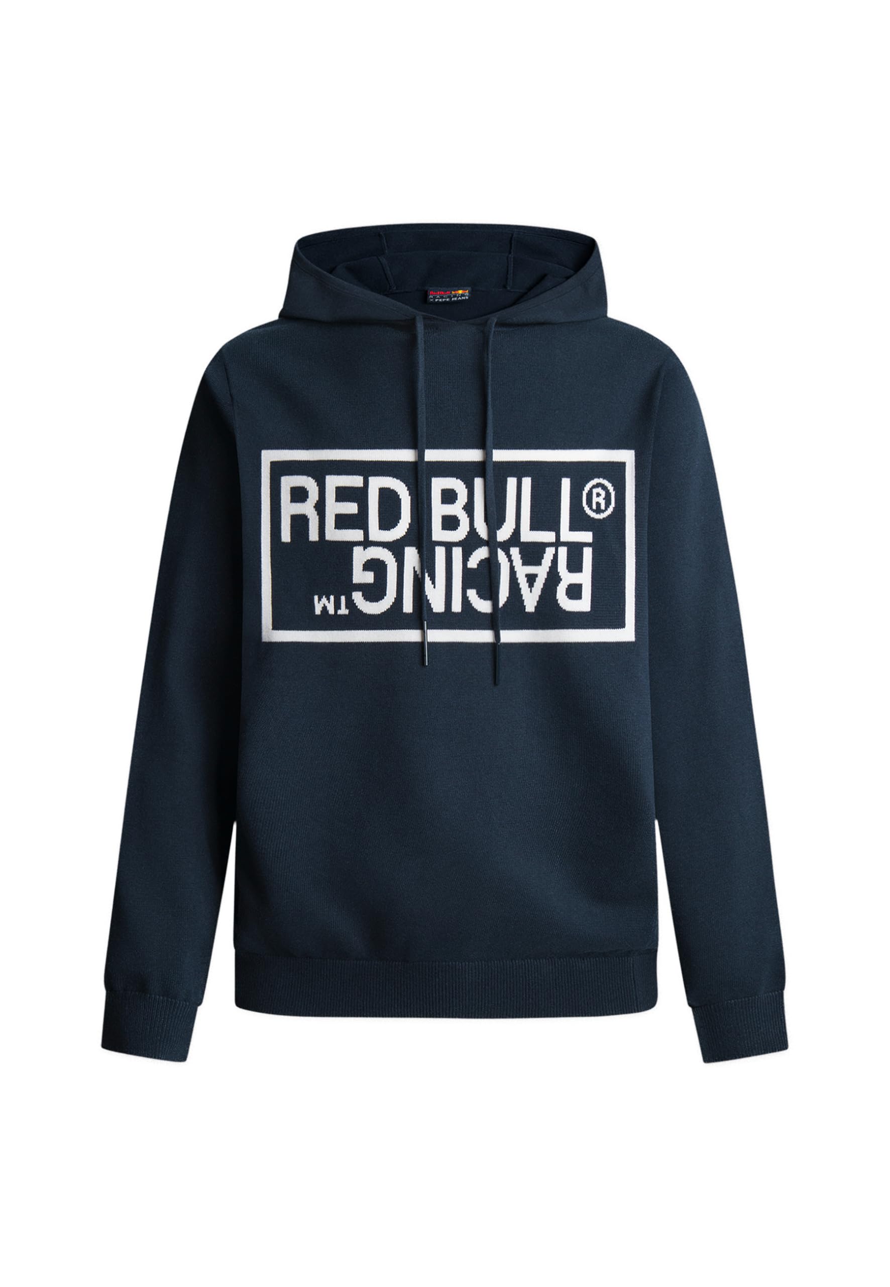Pepe Jeans Men's Blue (Dulwich Blue) Red Bull Racing X Rbr Intarsia Logo Knit Hoody Knitwear, L