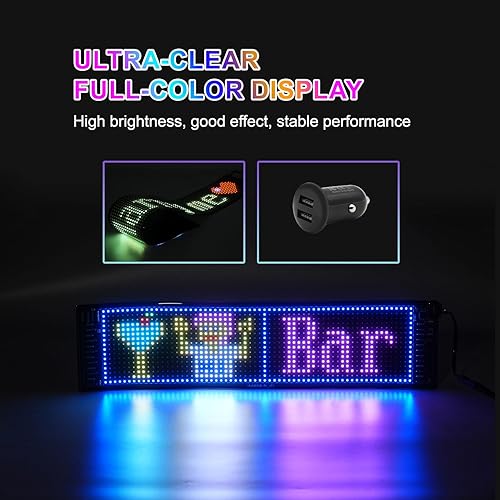 Miniatura 5 de Letrero LED programable de desplazamiento Tablero de visualización a todo color con control de aplicación Bluetooth Patrones personalizados de