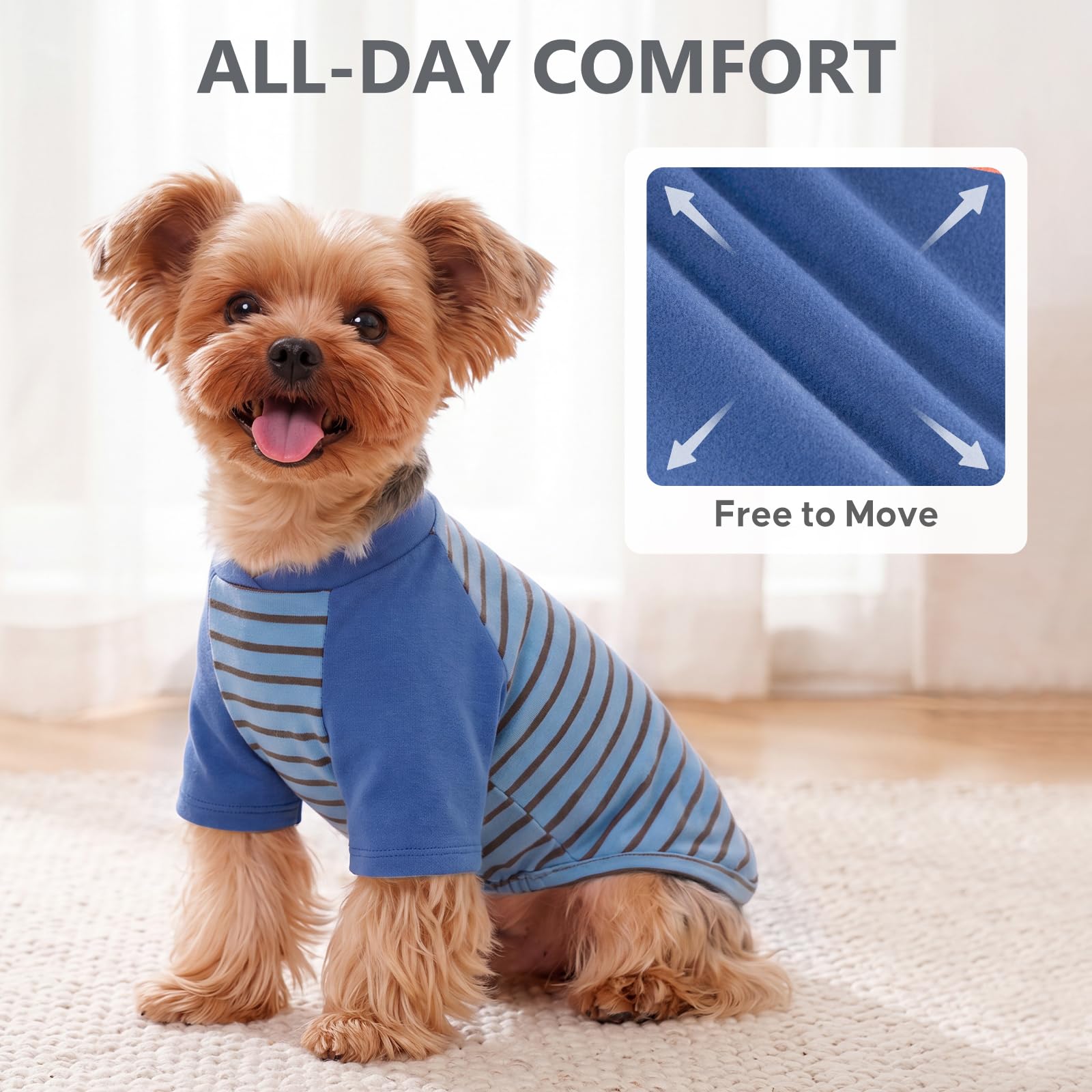 KYEESE Hundepullover, weiches Haustier-Sweatshirt, dehnbarer Pullover, Hundepullover für kleine, mittelgroße Hunde und Jungen, leichtes Fleece-Haustier-Shirt, Kleidung mit Ärmeln, Größe XL, 2 Stück