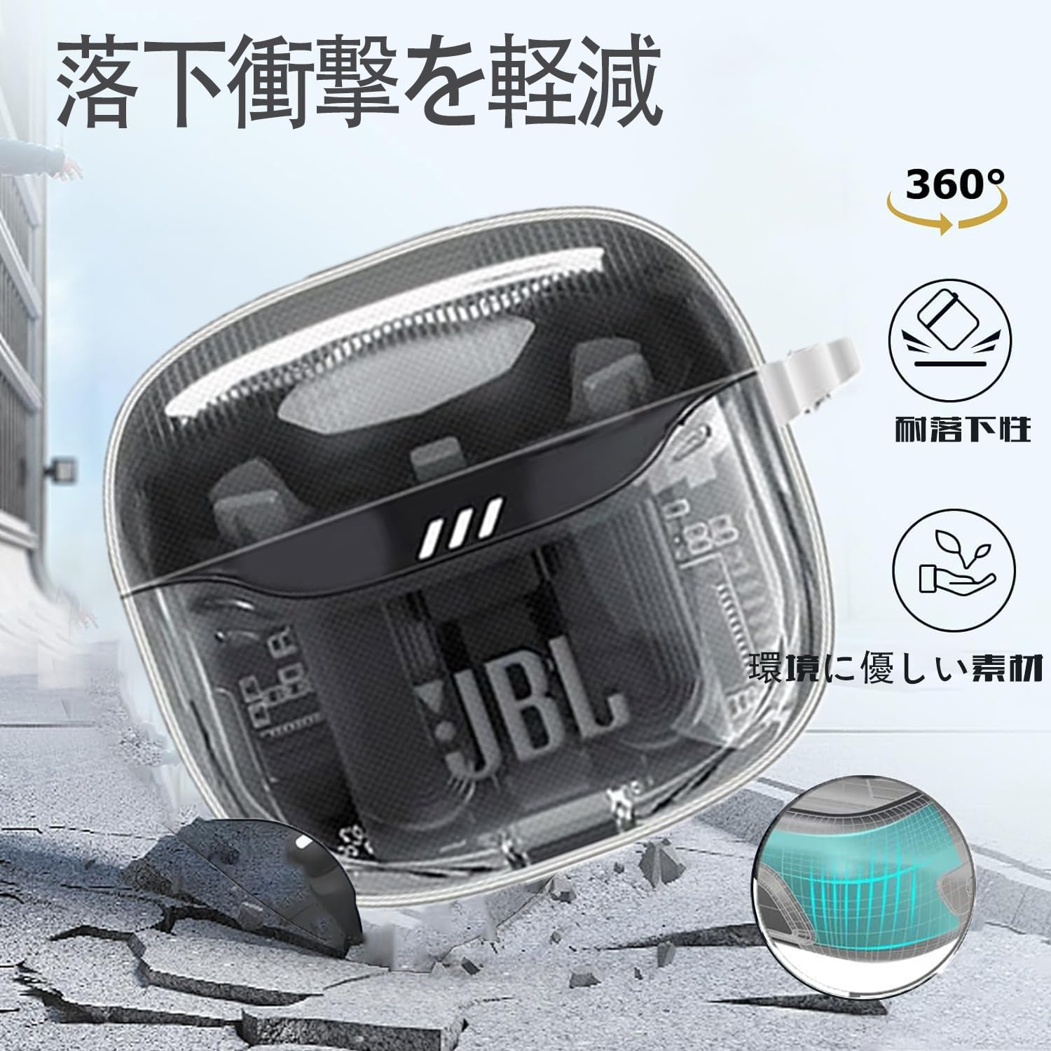Amazon | For JBL TUNE FLEX 2 ケース カバー【HNWEIWEI】 透明 TPU