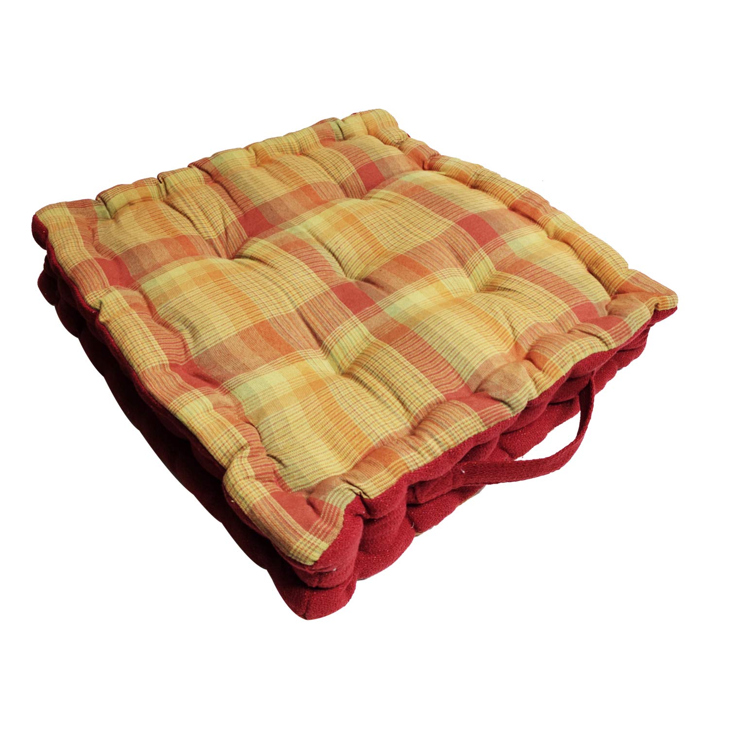 Purav Light Chair Cushion Seat Pad 16x16 for Dining, Kitchen, Rocking Chair Car Pad Cushions -Yellow Strip Design