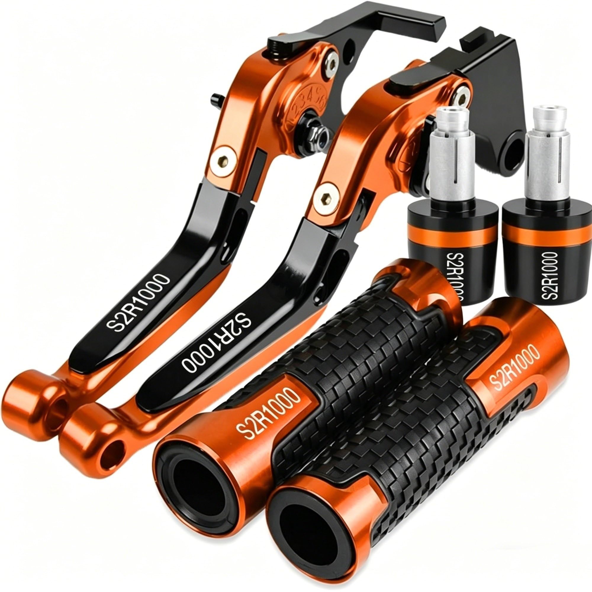 YHGGDN Handlebar Lever Motorcycle Brake Clutch Lever Set Handlebar Grips for Ducati S2R1000 S2R 1000 for Monster 2006 2007 2008 with Handle Bar End Motorbike Clutch Brake Handle Grips