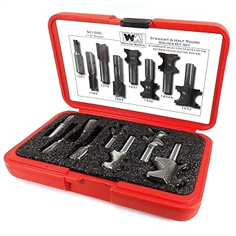 Whiteside Router Bits 600 Straight and Half Round Combo Set