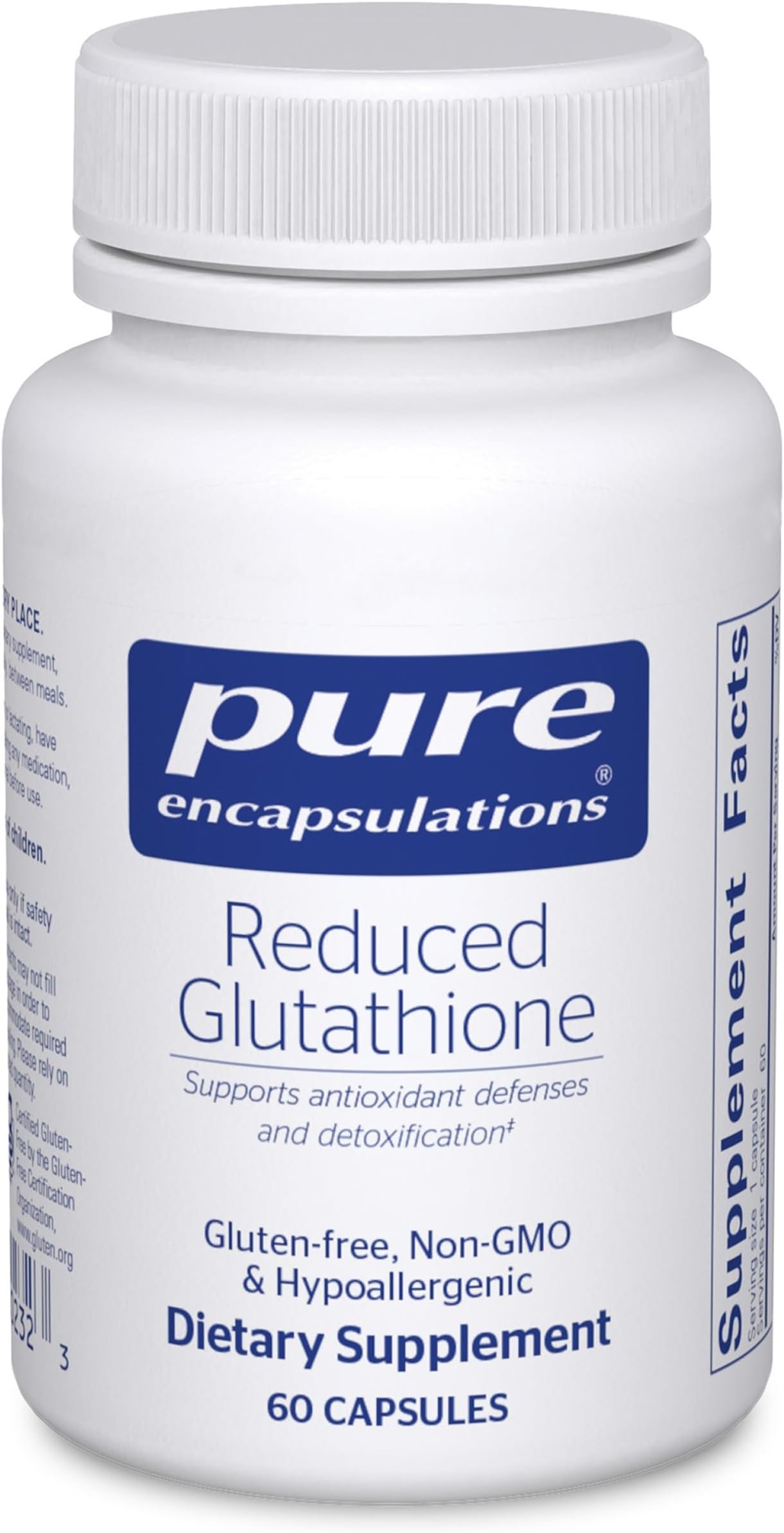 Reduced Glutathione | Hypoallergenic Antioxidant Supplement to Support Liver and Cell Health* | 60 Capsules