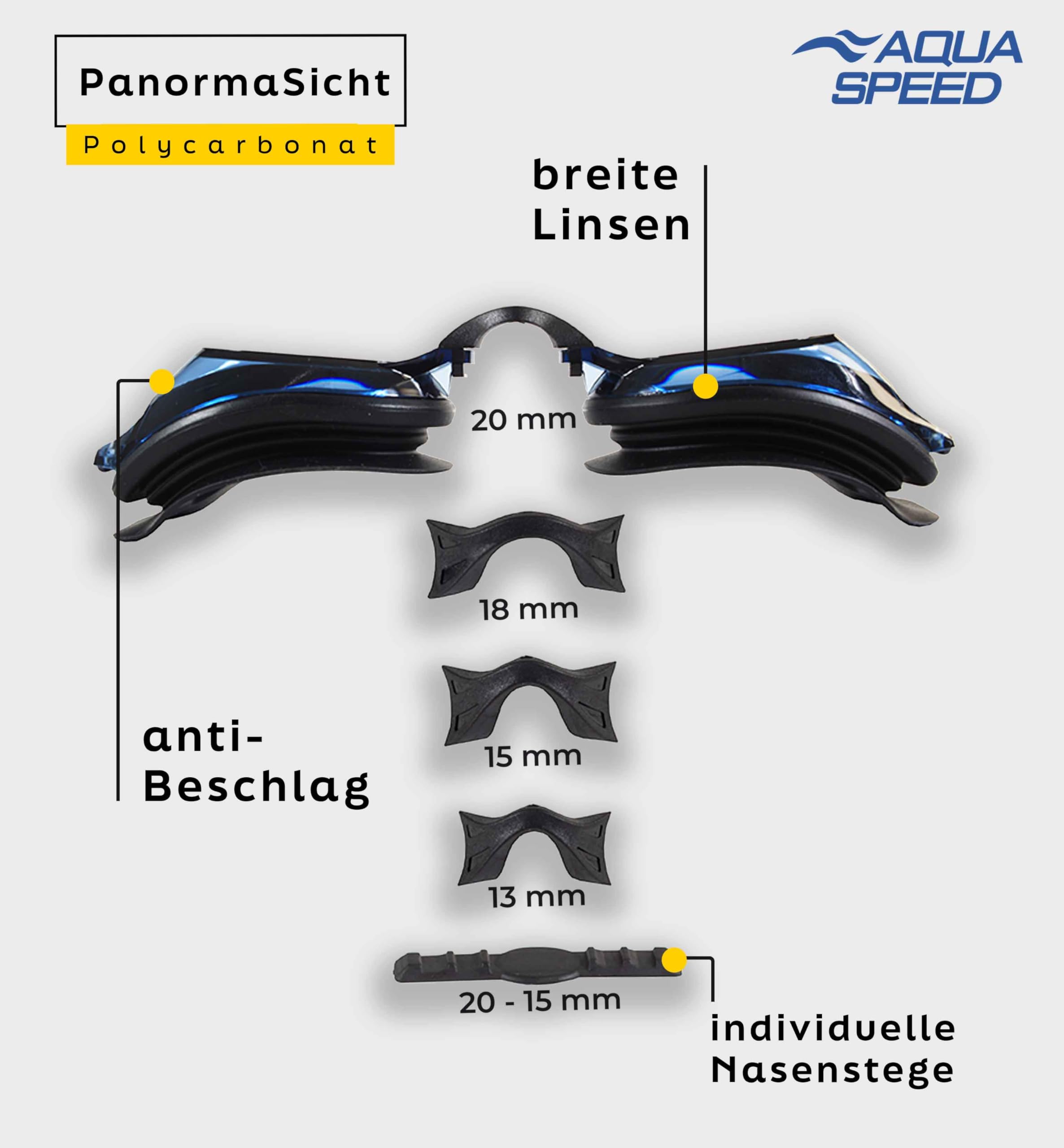 Aqua Speed ® Lumina, Lunettes de Natation avec dioptries de -1,5 à -8,0 / UVA/UVB de 100%