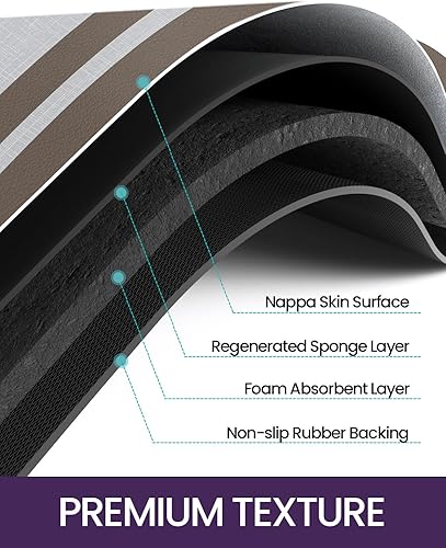 Miniatura 5 de DEXI Juego de 2 alfombras y tapetes de cocina antideslizantes, lavables, súper absorbentes, suaves debajo de los pies, tapetes delgados para el piso
