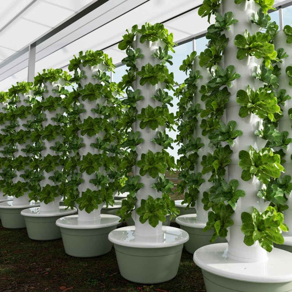 Kit de germinación para jardineras Verticales, Sistema de Cultivo hidropónico, Torre de Cultivo hidropónico, Kit para Plantar hortalizas y Frutas en huertos de Interior.,28 Holes