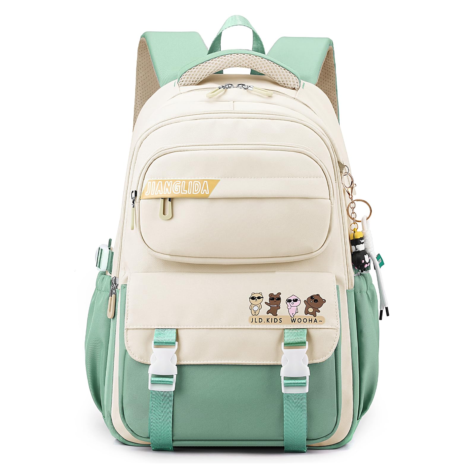 JANSBEN Mochilas Escolares Niña Niño Backpack Juveniles Adolescentes Impermeable Nylon Multi-Bolsillo 30L