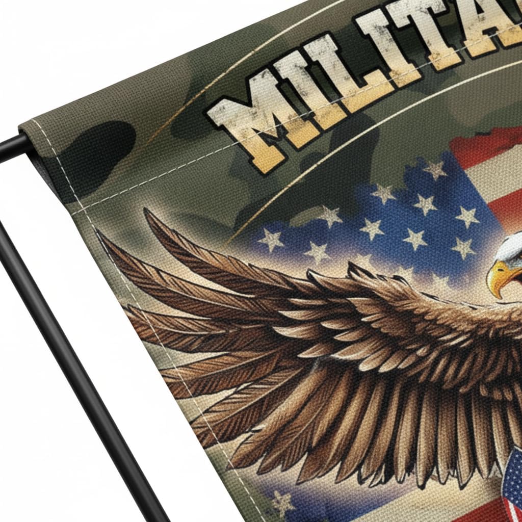 Proud Military Family Garden Flag 12x18 In Doublesided Eagle Camouflage American Flag Outdoor Decor for Army Veterans, All Service Branches, Memorial Day & Veterans Day - Image 3