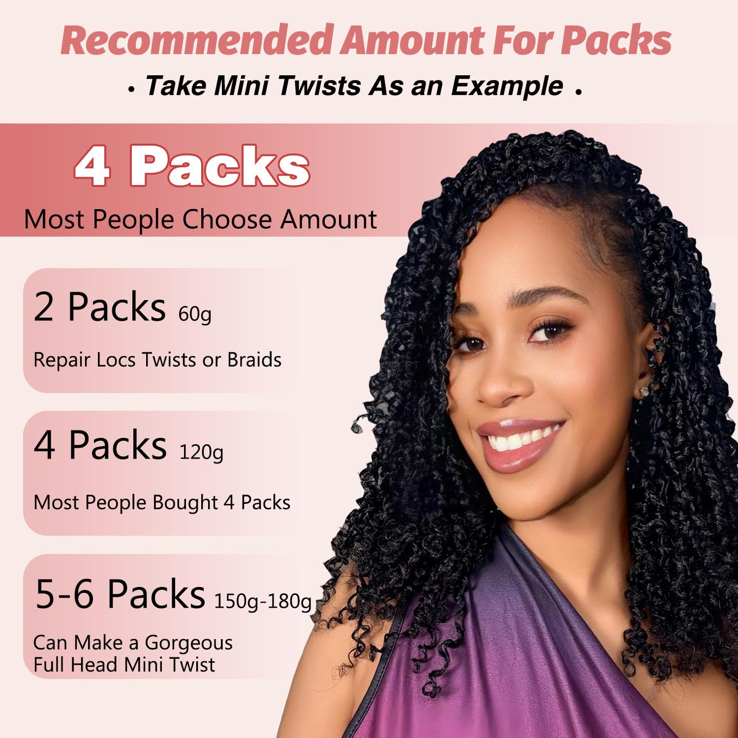 Afro Kinkys Bulk Human Hair for Mini Twist Braiding Braids Locs Dreadlock Extensions Afro Kinky-Curly Human Braiding Hair Bundles For Men Women Kids 16 Inch 2 Bulks 60g #1B Natural Black Soft Fluffy