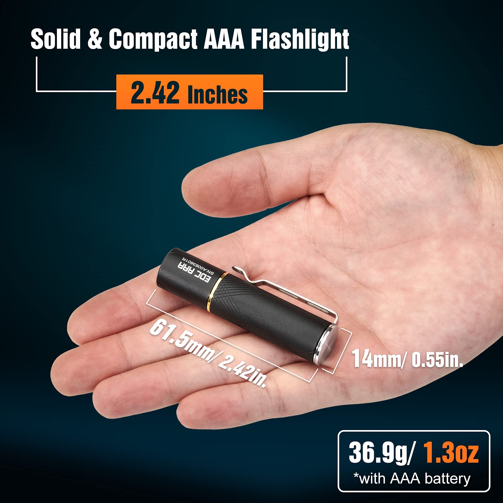 LUMINTOP Mini Flashlight EDC AAA Max 110 Lumens 40 Hours Runtime 3