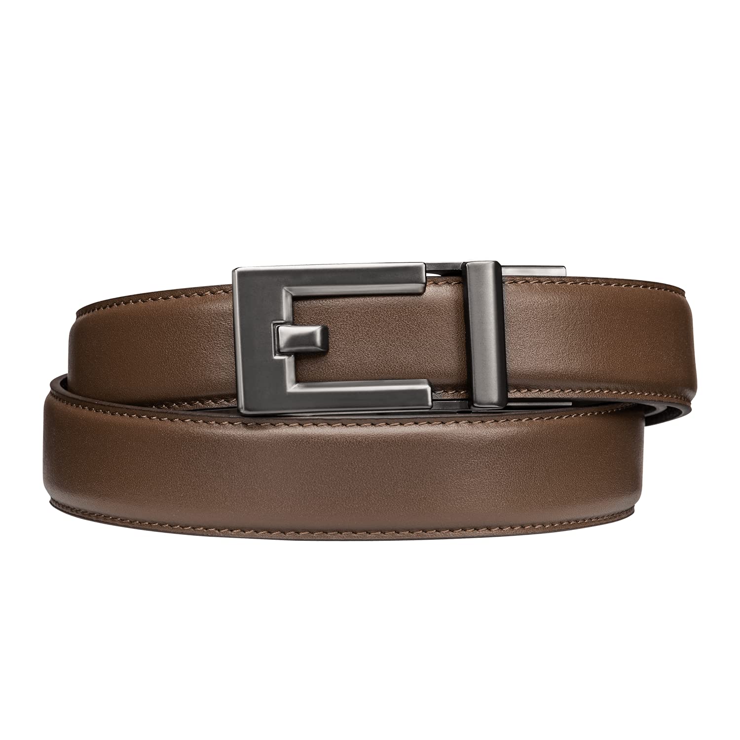KORE Slim Full-Grain Leather Track Belts | “Impact" alloy buckle