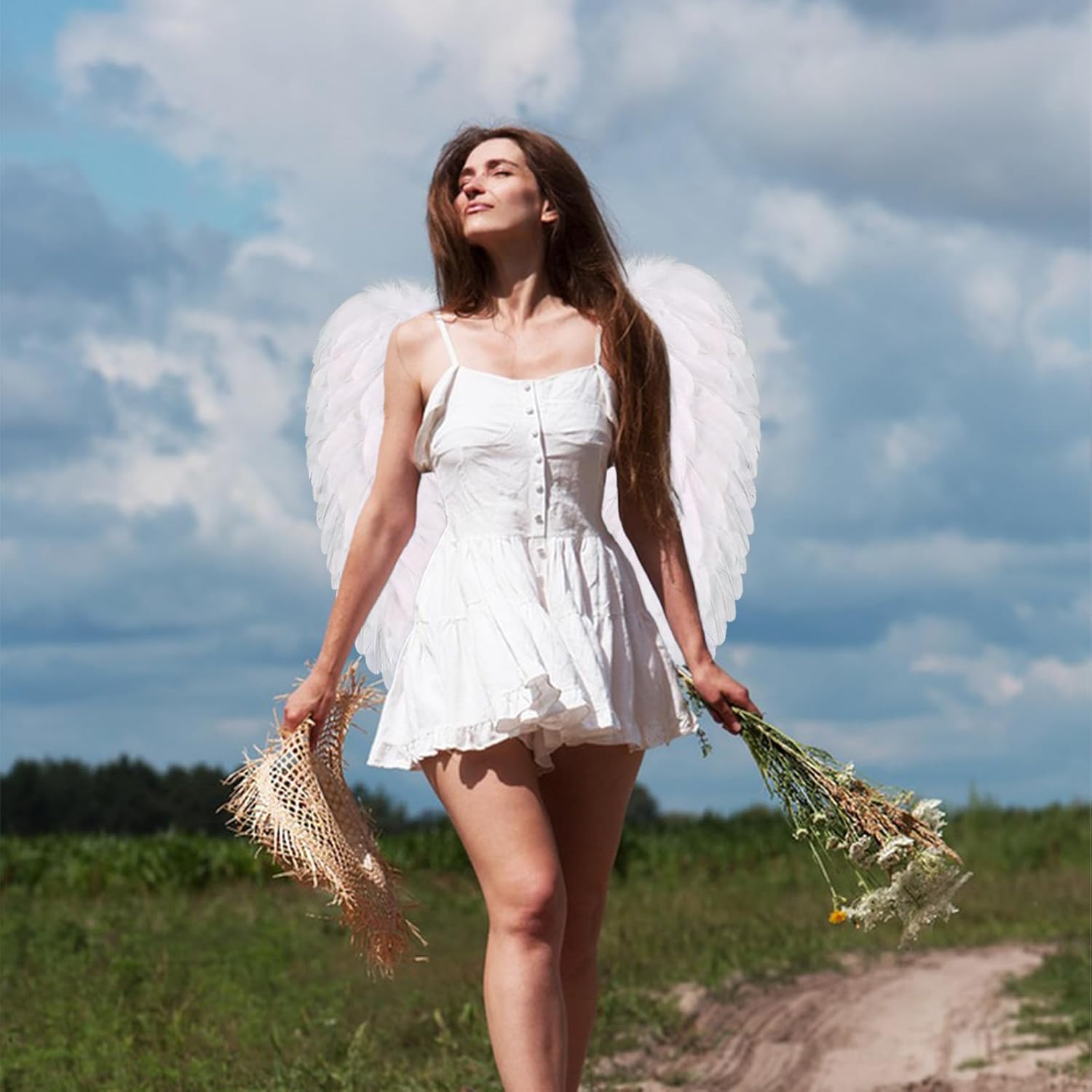 Angel Wings for Adult Feather Angel Costume for Women Halloween Costume - Image 7