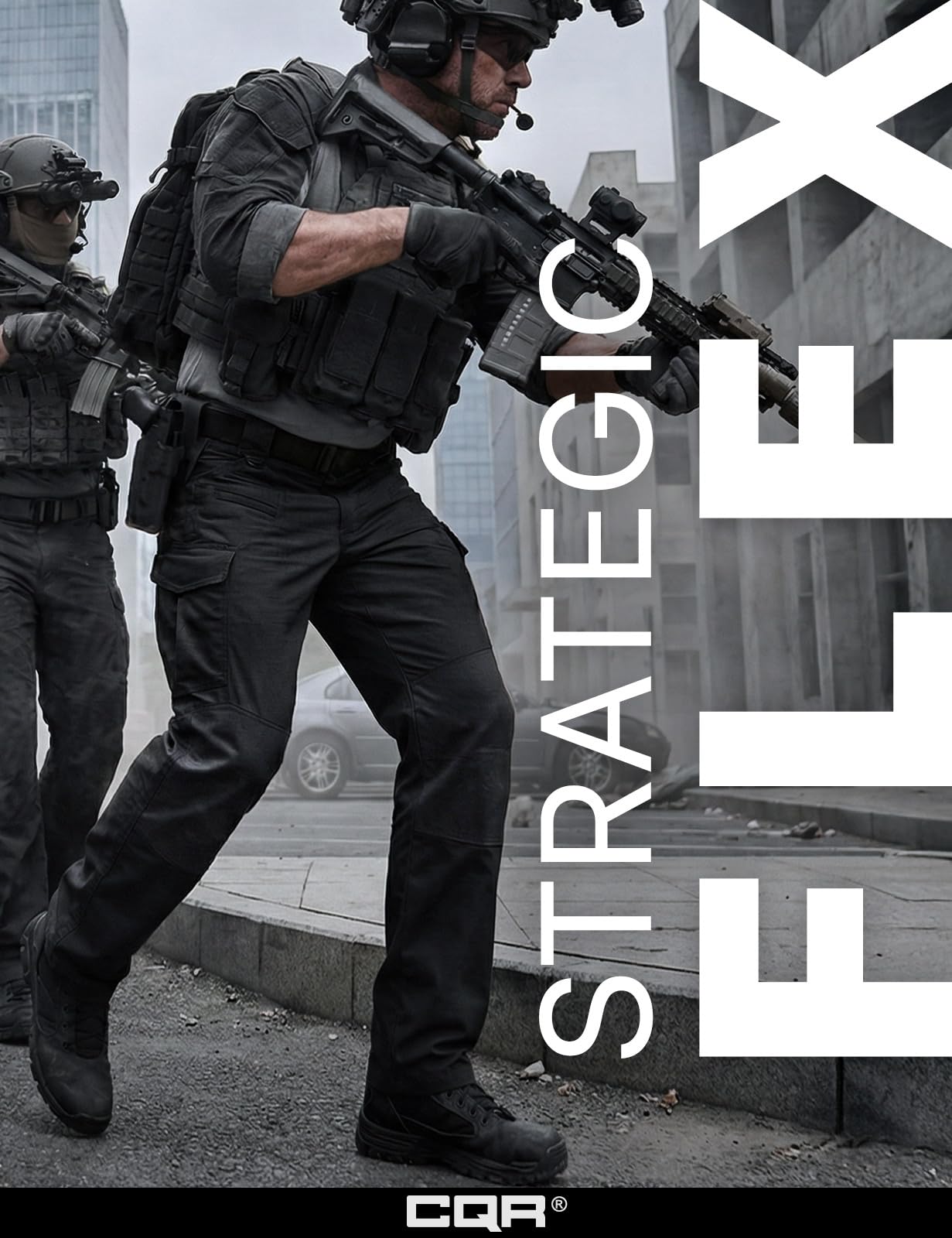 CQR Men's Flex Ripstop Tactical Pants, Water Resistant Stretch Cargo Pants, Lightweight EDC Hiking Work Pants — view 4
