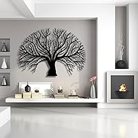 Vista 4 de Decoración de pared de metal, arte de pared de metal, arte de pared del árbol de la vida, decoración de pared de árbol genealógico, decoración