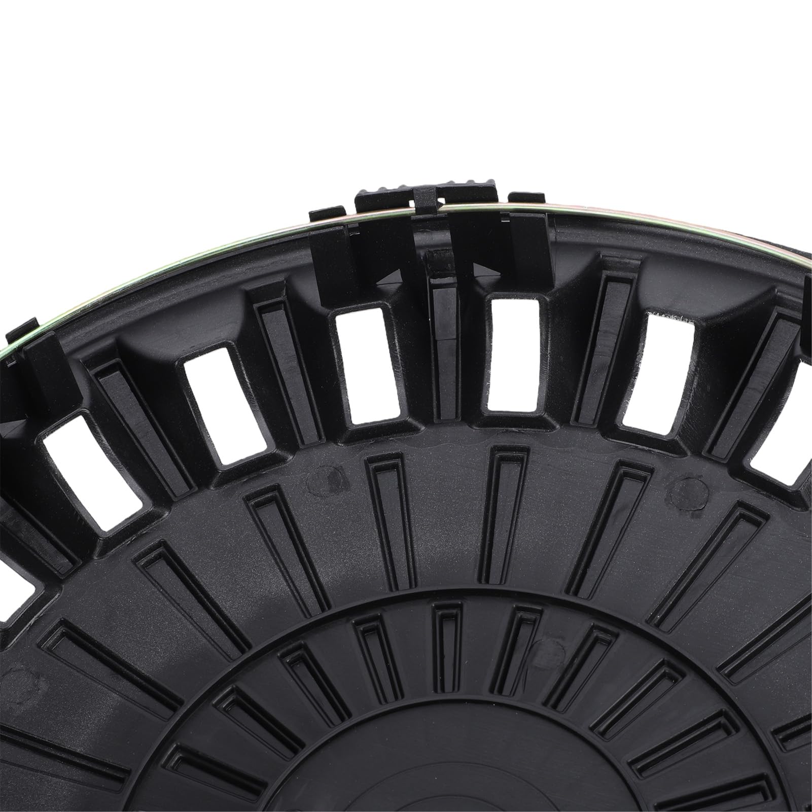 Jiawu Copricerchio R15 da 4 Pezzi, Copricerchione in ABS Spesso con Protezione Antipolvere, Copricerchiono da 15 Pollici con Installazione a Scatto Facile per 500 V40 Seat 208 (Argento Nero)