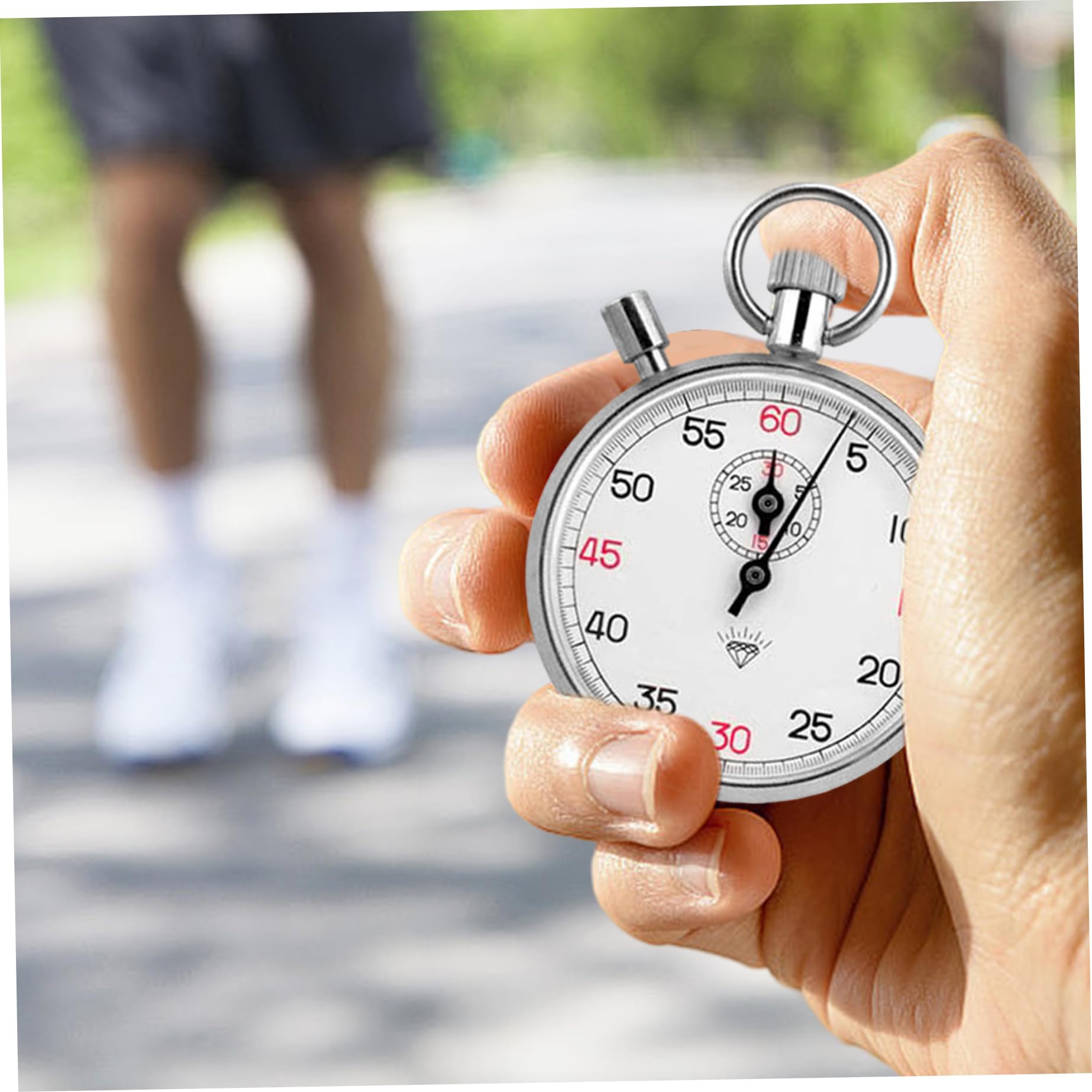 Stop Watch Stopwatch analógico mecánico de Acero Inoxidable con un Temporizador portátil para Correr, Entrenamiento y experimentos