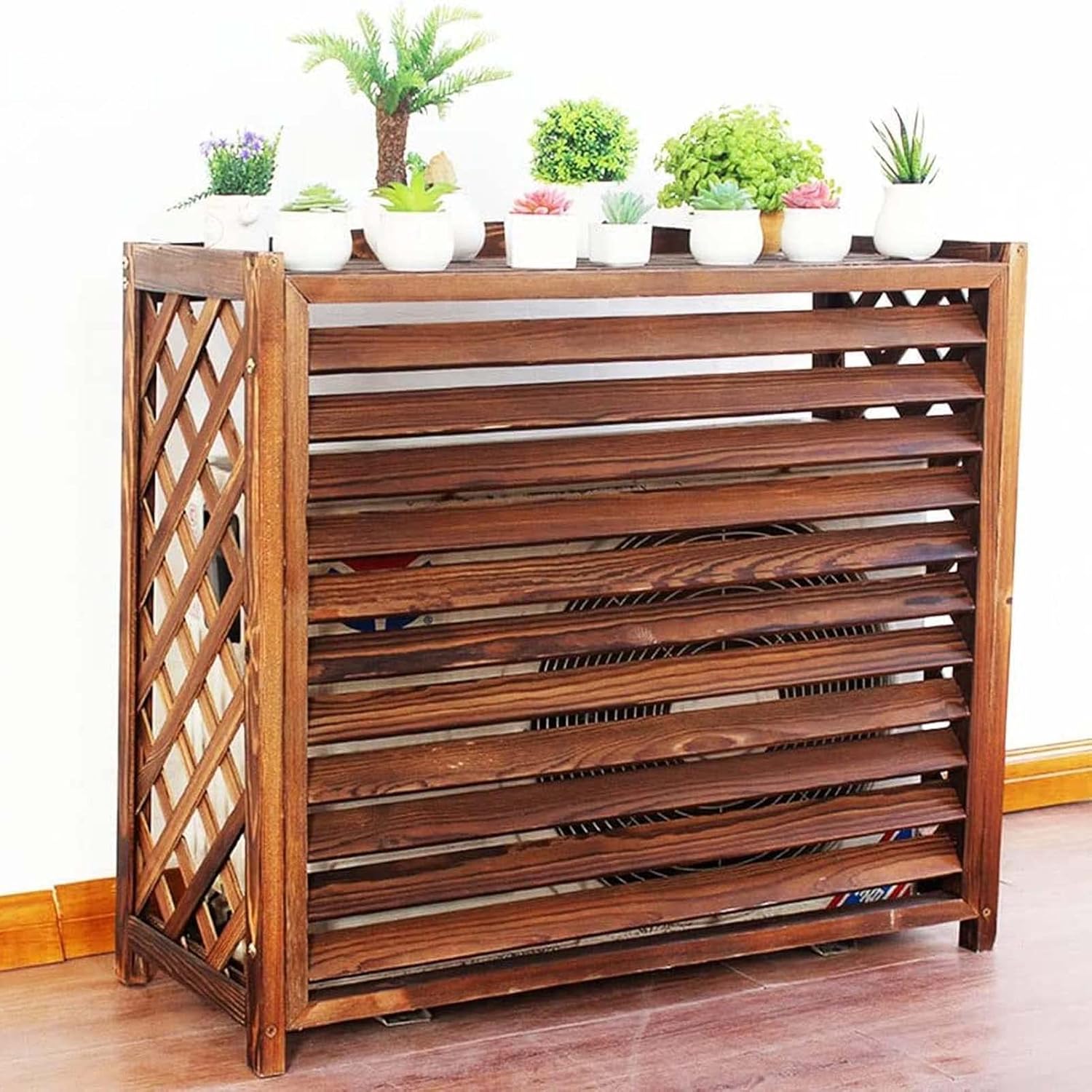 Air Conditioner Fence Outdoor Privacy Screen Air Conditioner Cover Garden Balcony Plant Shelf