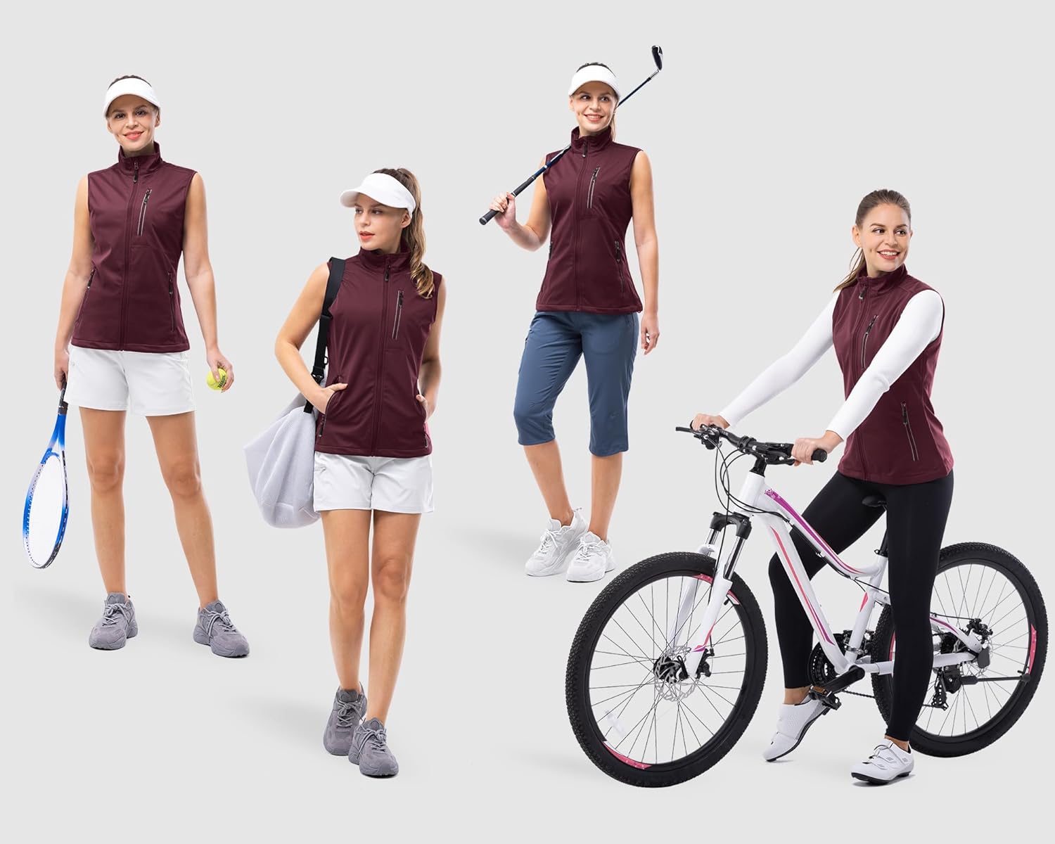 33,000ft Women's Lightweight Running Vest Outerwear with Pockets, Windproof Sleeveless Jacket for Golf Hiking Travel - Image 6