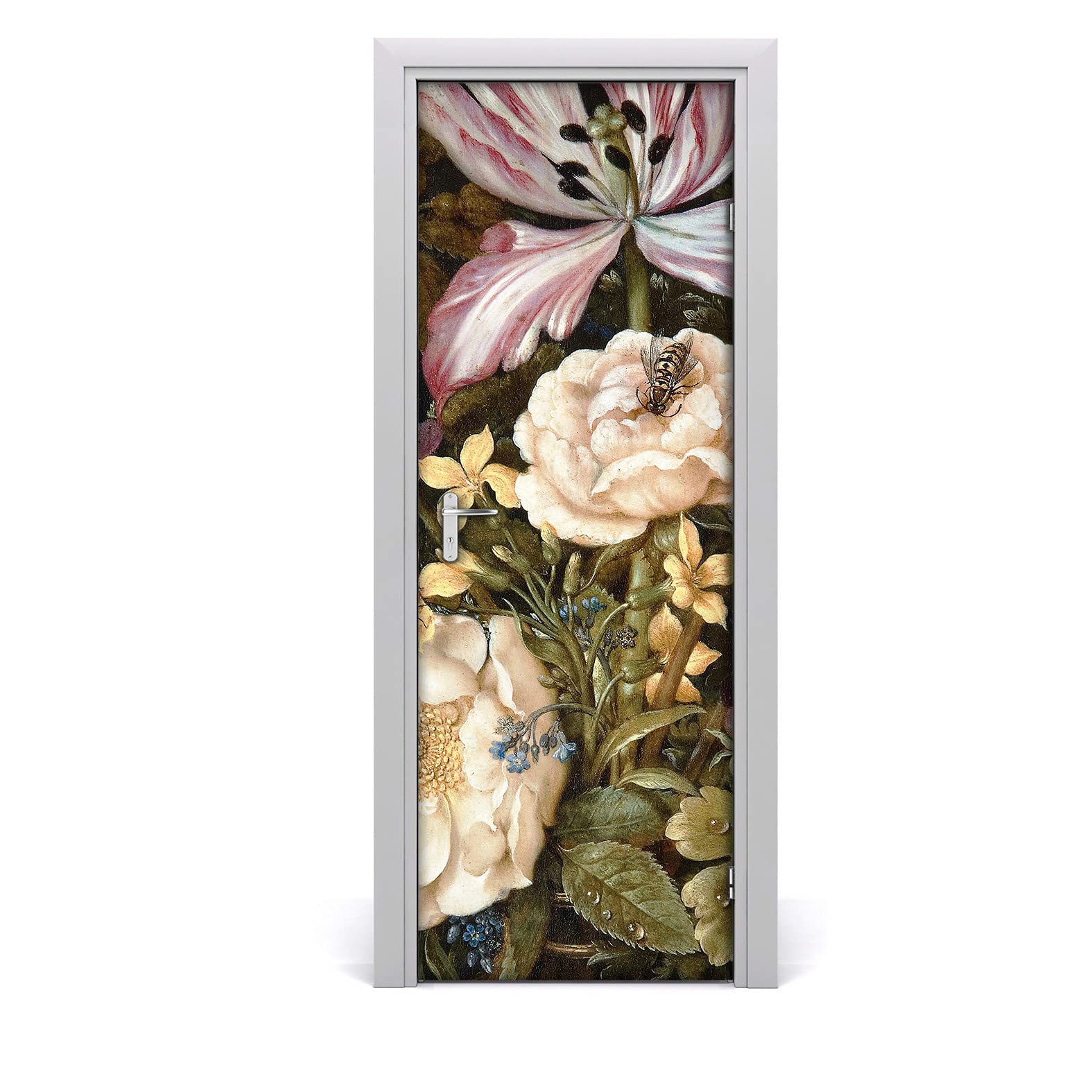 Papier peint sur la porte mural auto-adhesive motif bouquet fleurs 85x200