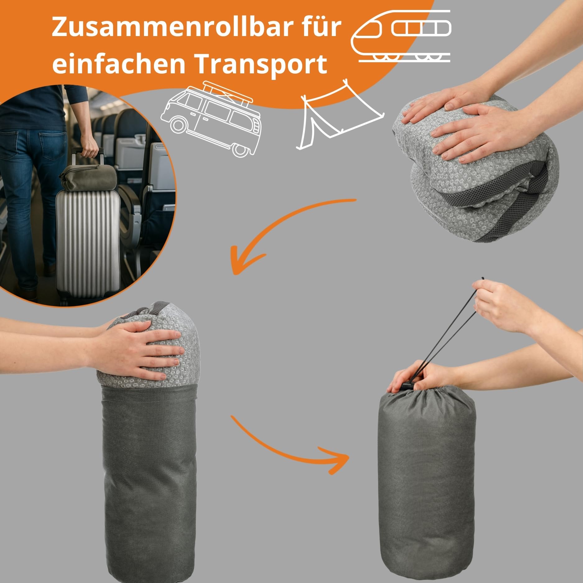 sleepling Nackenkissen 50 x 35 x 12 cm, orthopädisches Kissen, Memory Foam Visco Kopfkissen mit Travel Bag für Reisen, ergonomisches Nackenstützkissen für Allergiker, Made in EU, Waschbar, weiß
