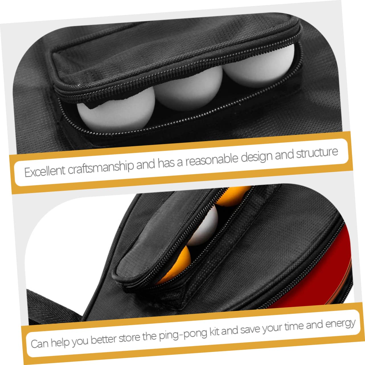 TOYANDONA Tischtennistasche Taschen Schläger Bag-Pong Fall Zubehör Tasche Wasserdicht Tennisbeutel Pong-paddel Kopf Tennistasche Tischtennis Organisationstasche Schwarz Oxford-Stoff