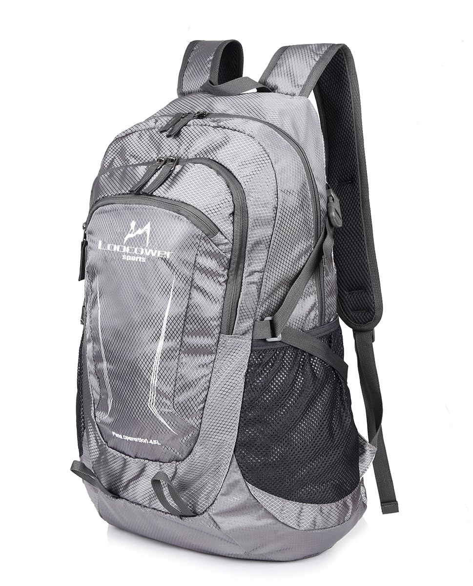 Loocower 45L Leichte Packable Reiserucksack Wanderrucksack, Multifunktionale Tagesrucksack, Faltbare Camping Trekking Rucksäcke, Utra Leicht Outdoor Sport Rucksäcke Tasche
