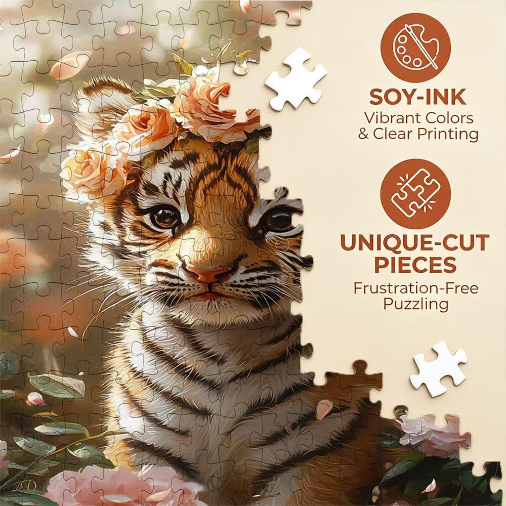 Puzzle 4000 sztuk, tygrysie kwiaty puzzle dla dorosłych 4000, drewniane puzzle, klasyczne gry edukacyjne, niemożliwe wyzwanie, rodzina gier, kreatywny prezent DX0YL1-562