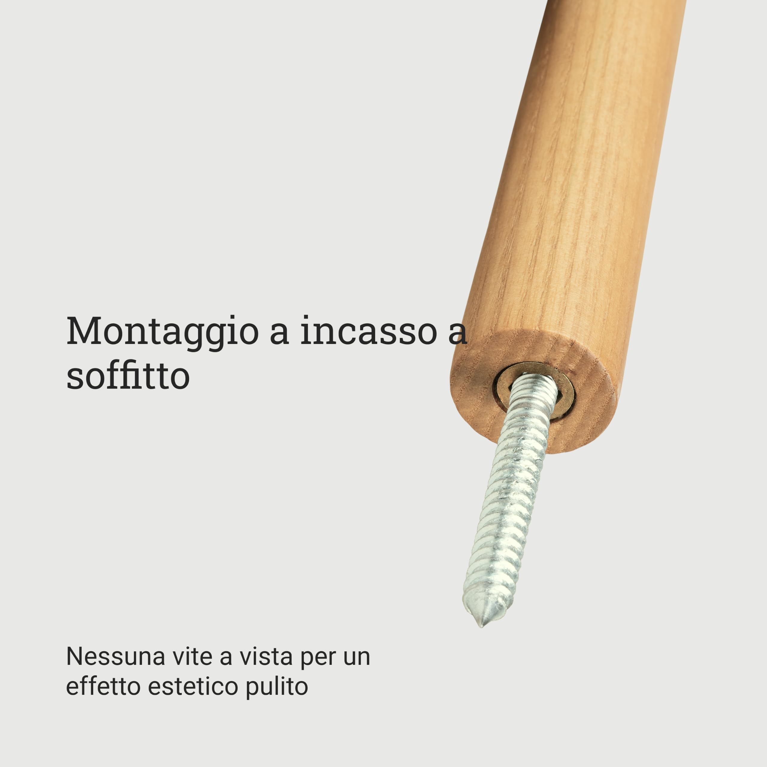 Natural Goods Berlin ASKA - 1 asta appendiabiti in legno di rovere, larghezza 60 cm, appendiabiti da soffitto, appendiabiti da soffitto, appendiabiti da corridoio, appendiabiti da soffitto, in legno