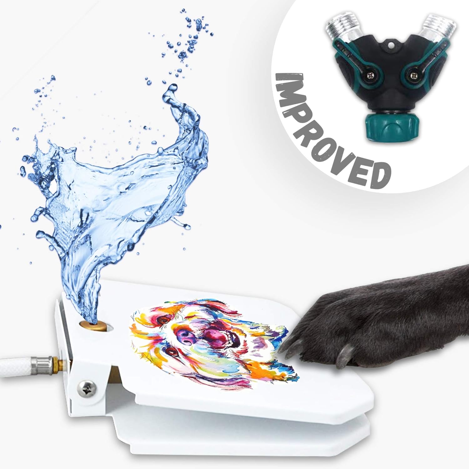 Petriz Dog Water Fountain Step on Toy Paw Activated Drinking Fountain Doggie Fountain Dispenser Outdoor Dog Pet Water Sprinkler Step-on…